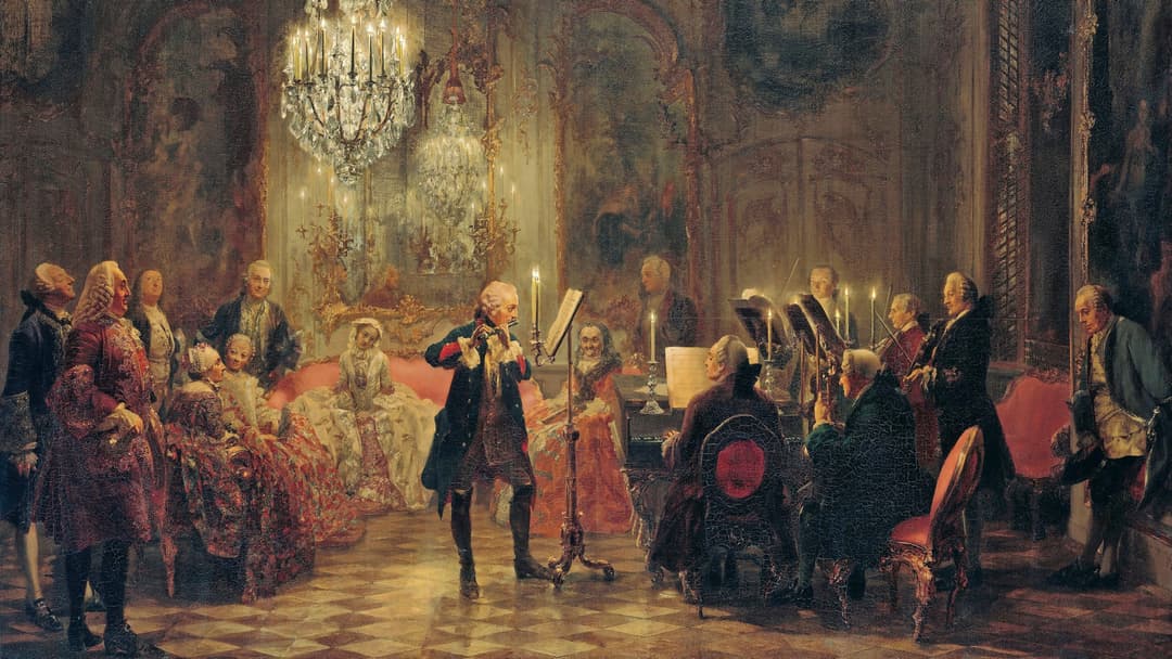 Flötenkonzert Friedrichs des Großen in Sanssouci - Adolph Menzel