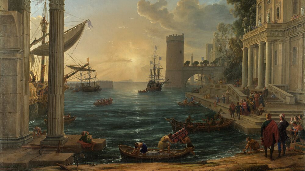 Seaport With the Embarkation of the Queen of Sheba - Claude Lorrain
